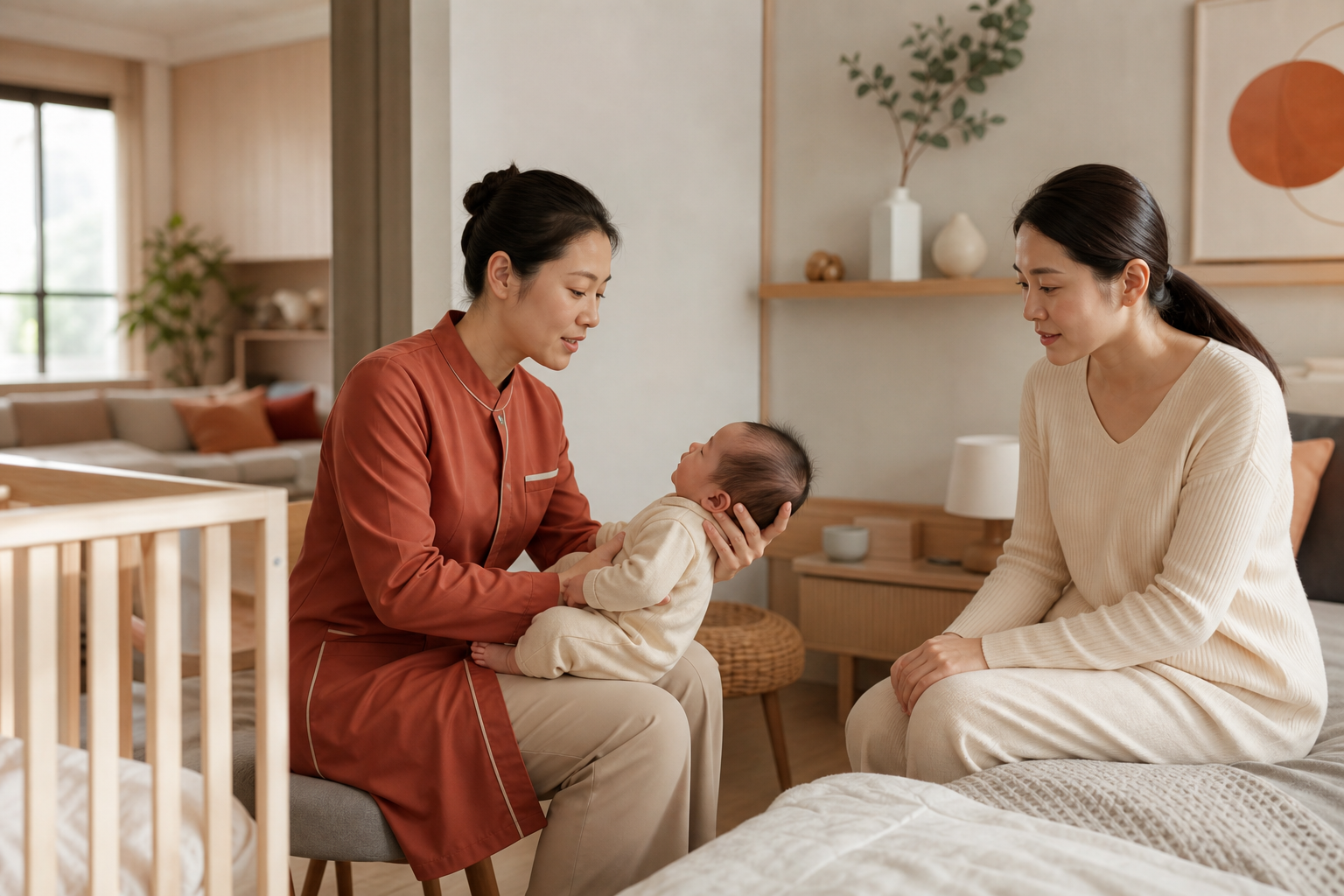 吉刻到家专业母婴护理人员为新生儿家庭提供科学照护指导