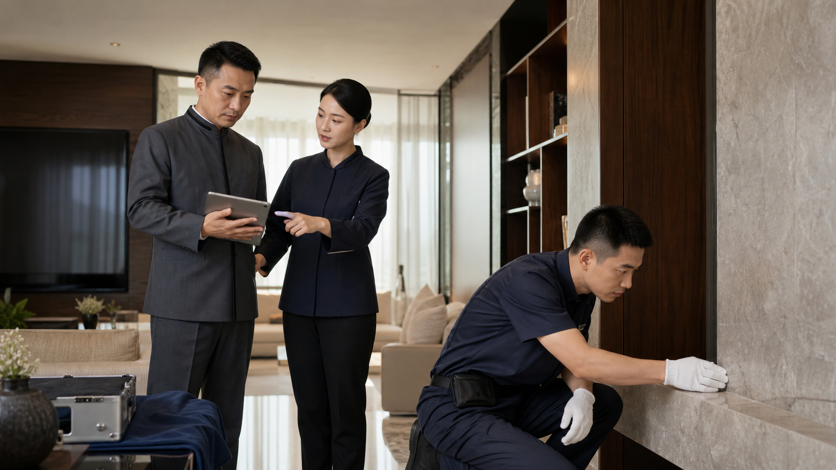 专业家庭服务团队进行现场质量复核